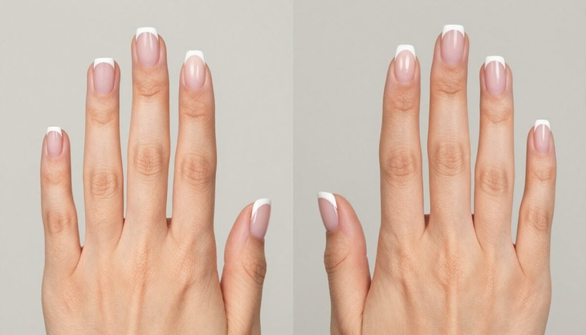 Comparison of different french tip nail lengths and styles
