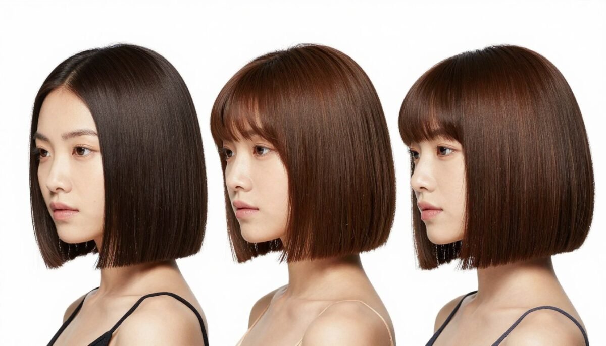 Comparison of different hair textures in short cuts