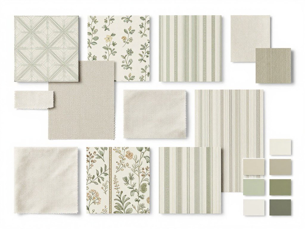 Comparison of different wallpaper patterns suitable for powder bathroom applications