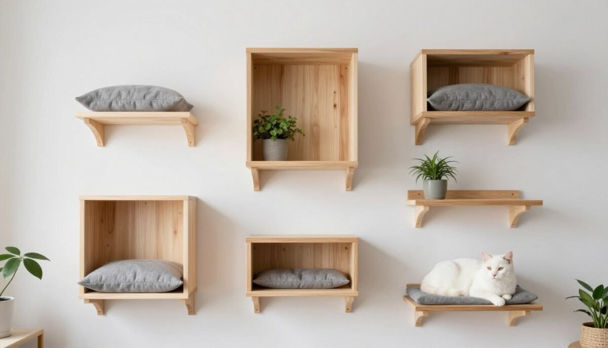 Complete Scandinavian cat wall system with multiple components Complete Scandinavian cat wall system with multiple components