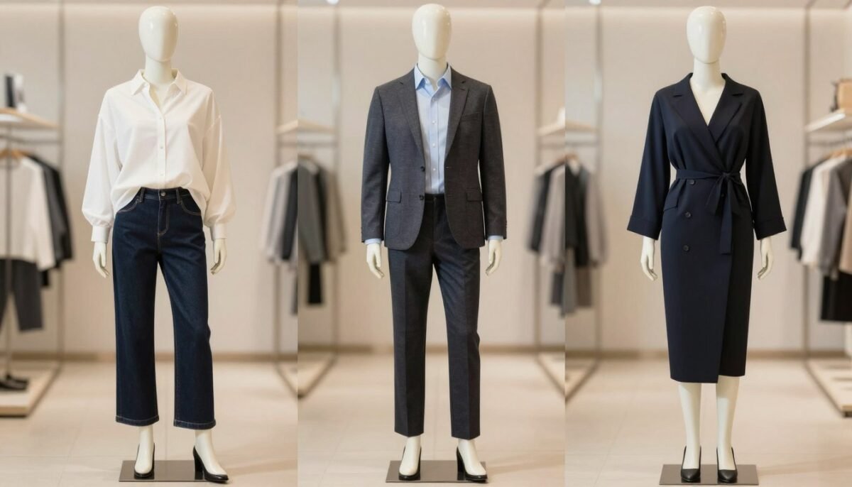 Complete outfits for broad shoulders and large bust Complete outfits for broad shoulders and large bust