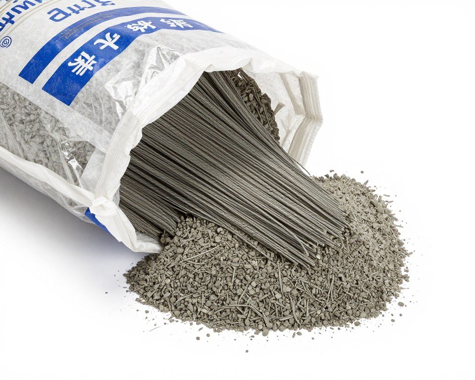 Concrete fiber reinforcement additive for crack prevention