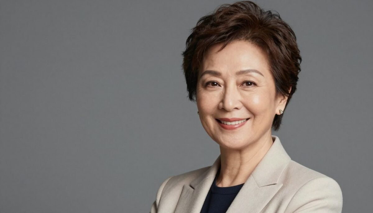 Confident woman with short haircut smiling