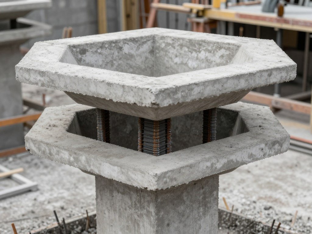 Construction of multi-tiered concrete bird bath support structure