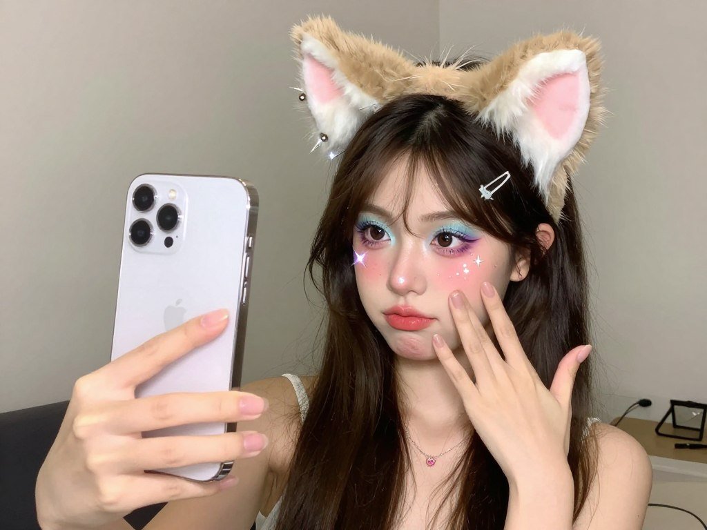 Creative social media filter costume with frame