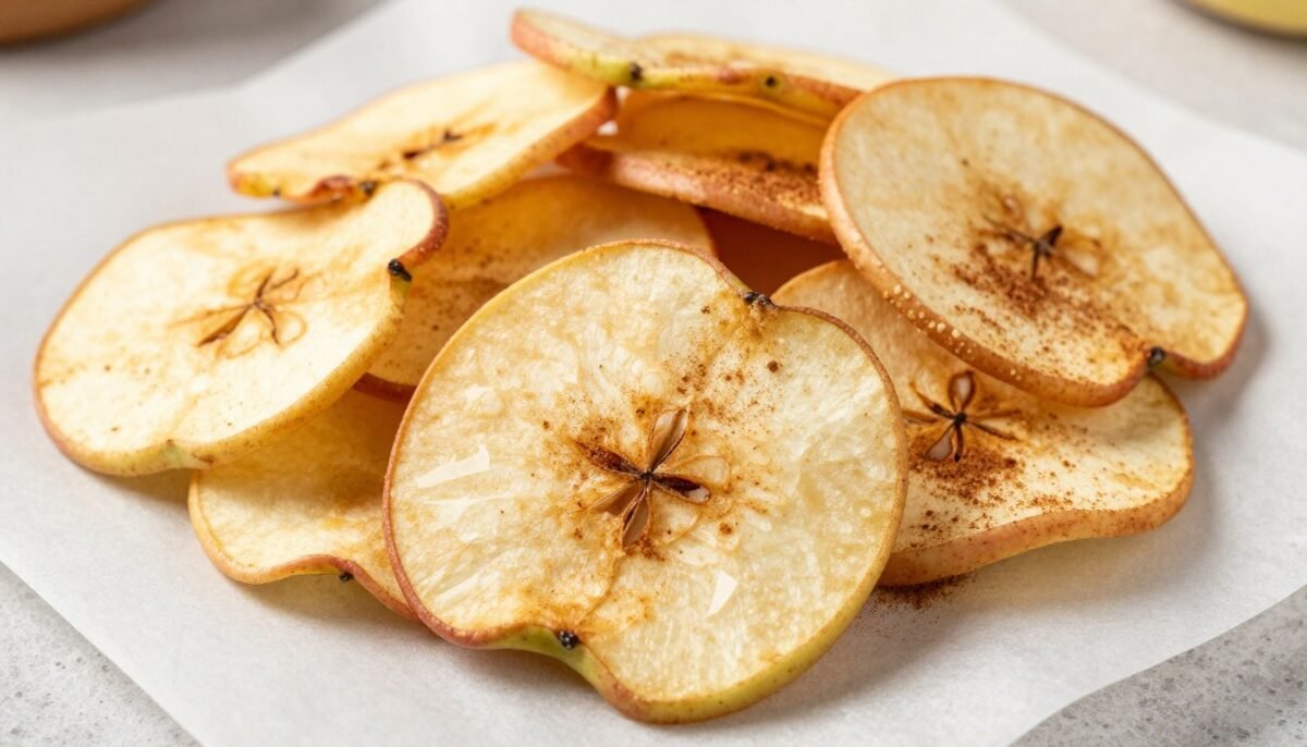 Crispy homemade apple chips from air fryer ninja with cinnamon Crispy homemade apple chips from air fryer ninja with cinnamon