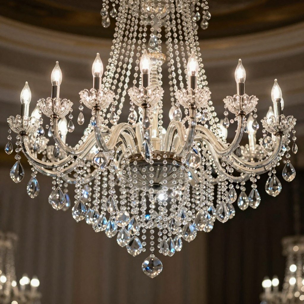 Crystal chandelier ballroom wedding
