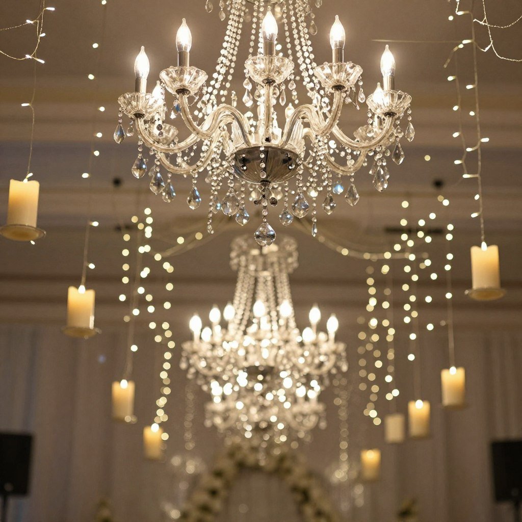Crystal chandelier for fairytale wedding