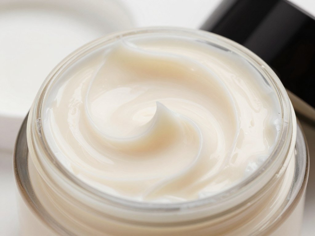 Curl defining cream jar with product texture