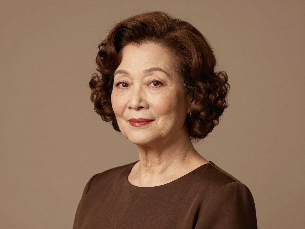 Curled under bob styling for mature women