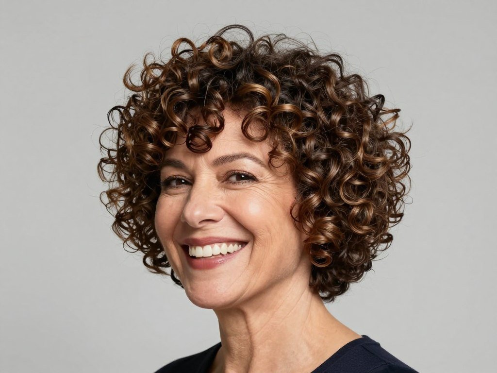 Curly pixie cut for women over 50