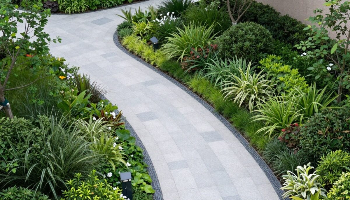 Curved garden path demonstrating design principles Curved garden path demonstrating design principles