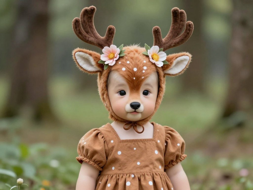 Cute deer costume with antlers