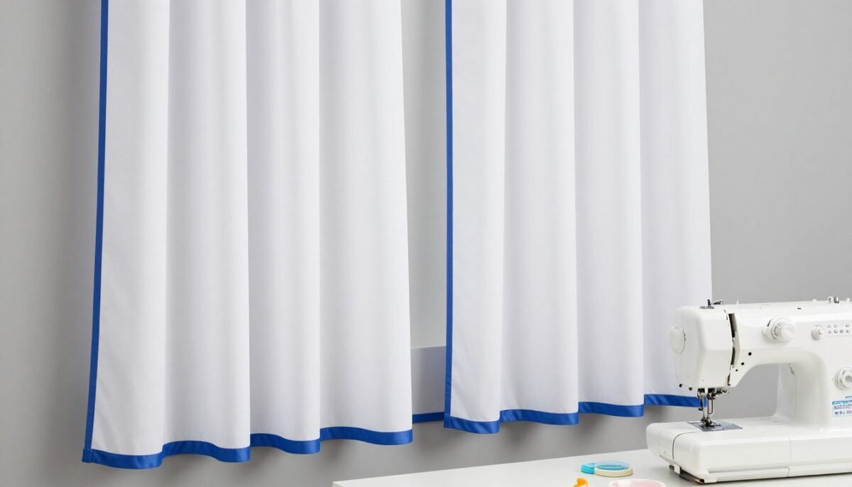 DIY curtain customization project showing budget-friendly modifications