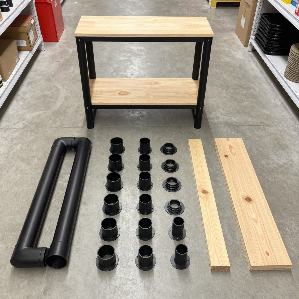 DIY industrial pipe cat shelf components