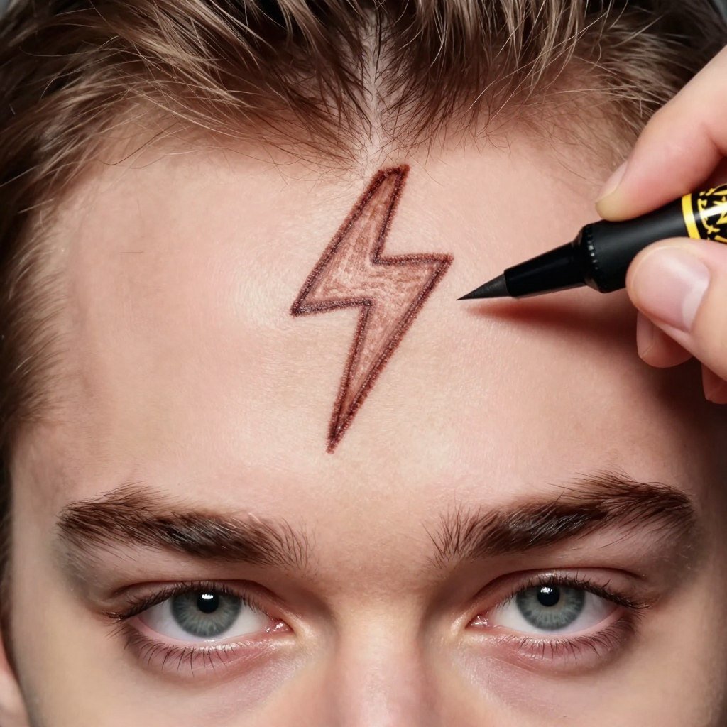 DIY lightning bolt scar makeup tutorial