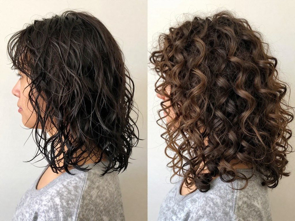 Demonstrating curl shrinkage on short natural hair