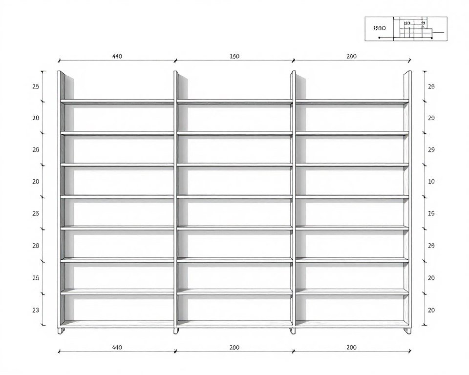 Diagram showing asymmetrical shelf layout planning