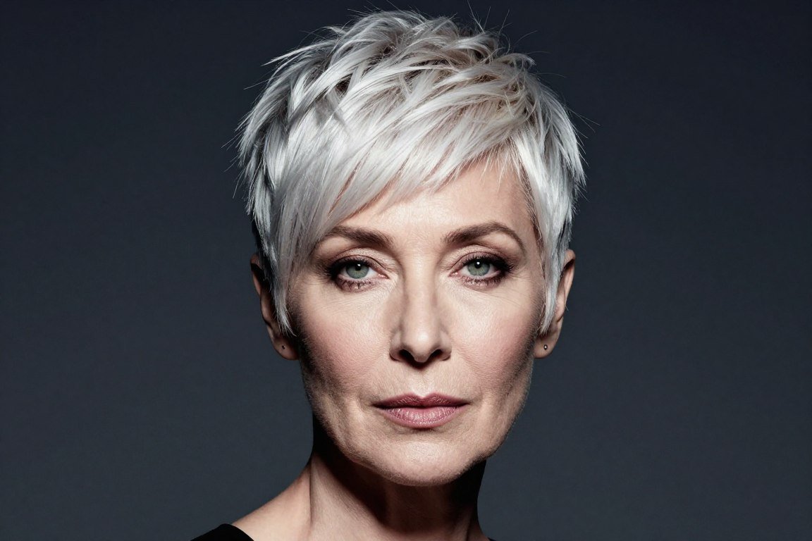 Disconnected pixie cut showing contrast between lengths