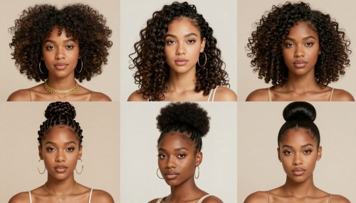 Diverse prom hairstyles for natural hair textures
