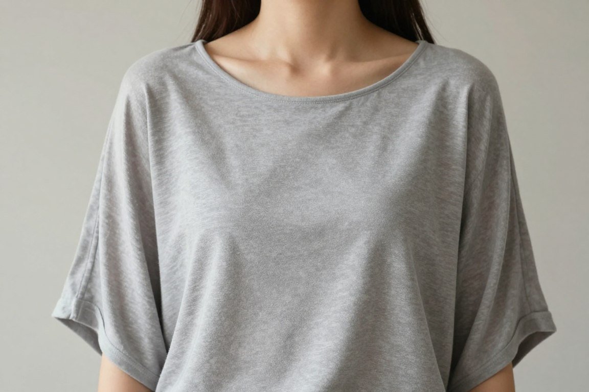 Dolman sleeve top creating balanced silhouette