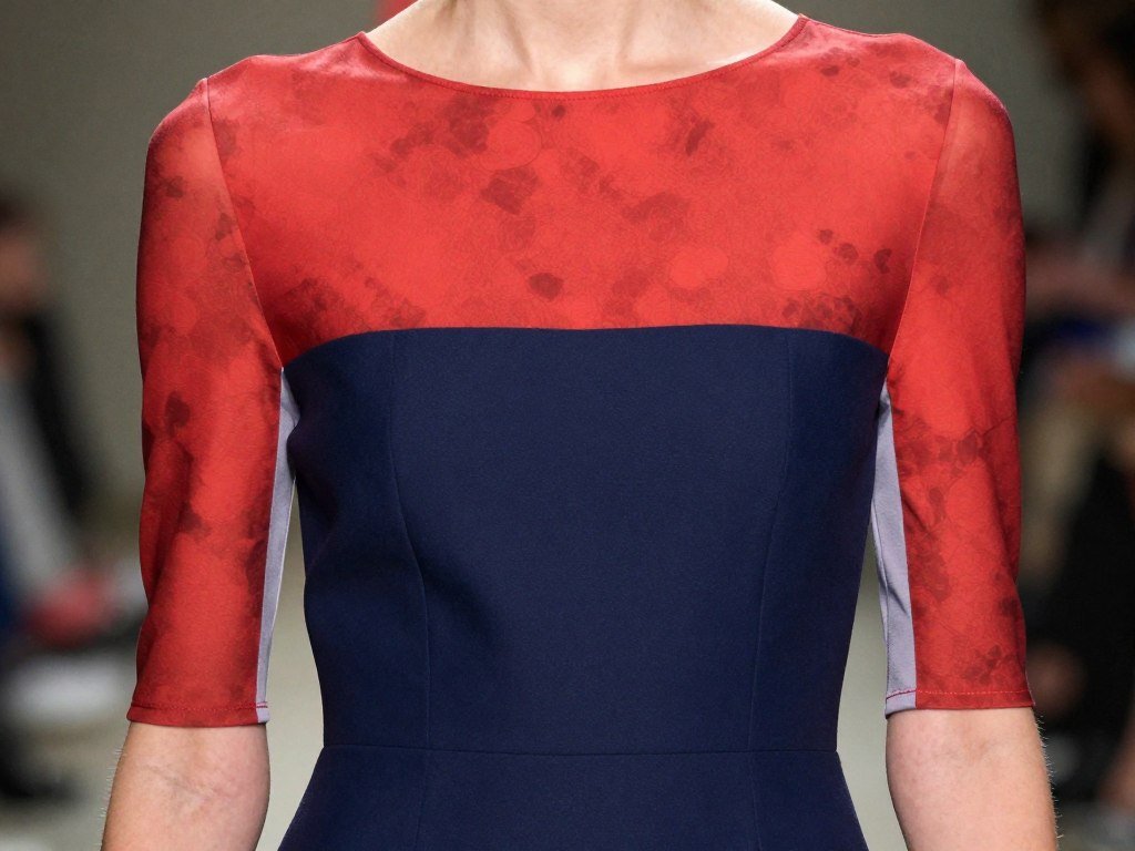 Dress with strategic print placement