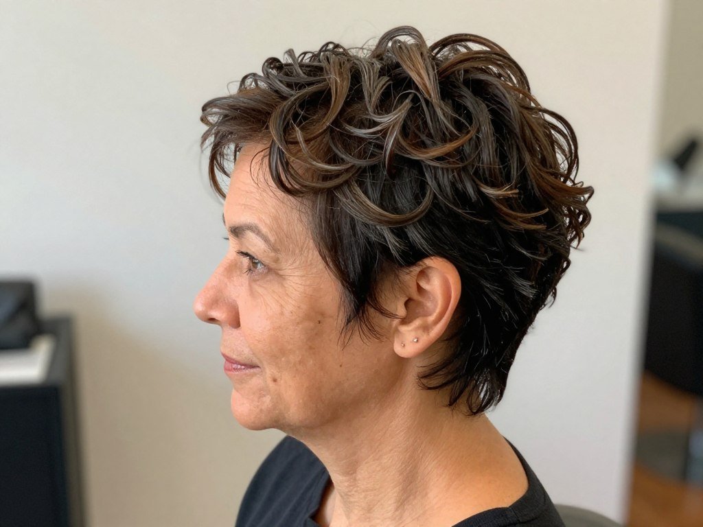 Easy wash-and-go pixie for women over 50