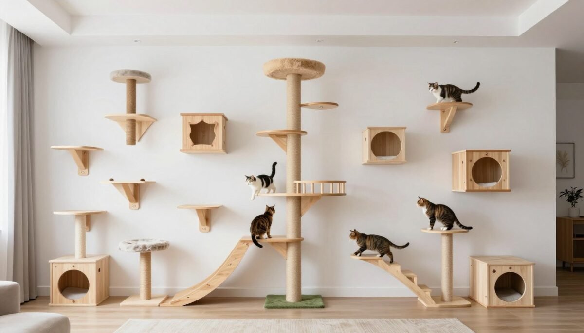 Elaborate cat jungle gym wall with multiple pathways and levels Elaborate cat jungle gym wall with multiple pathways and levels