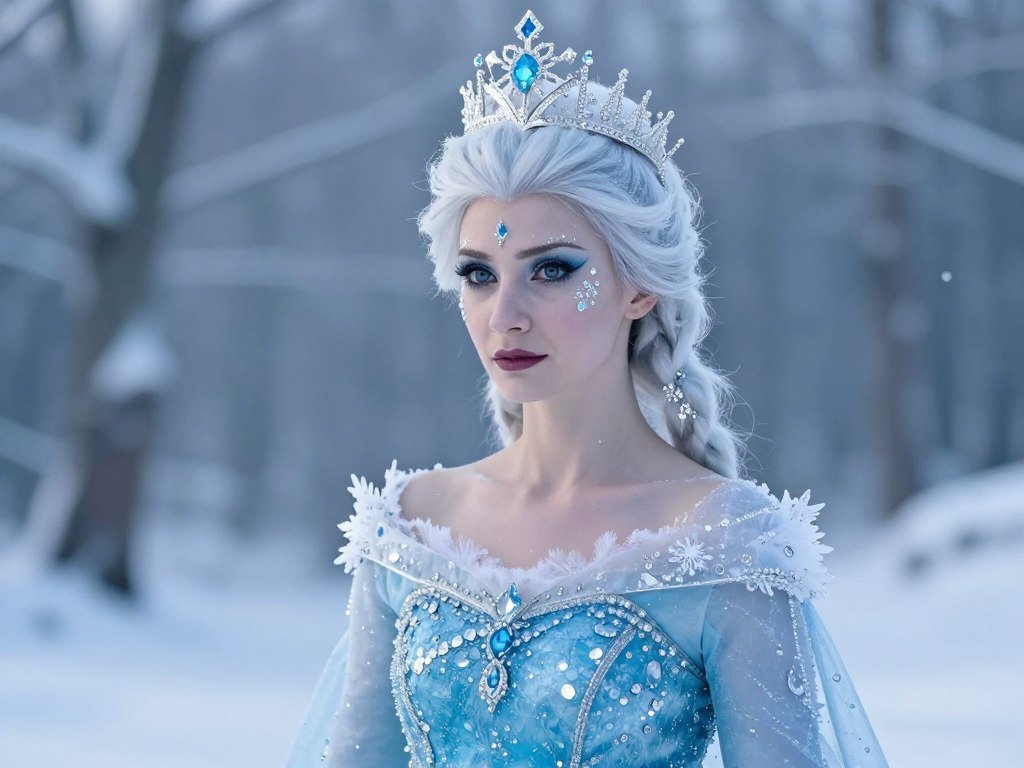 Elegant ice queen costume