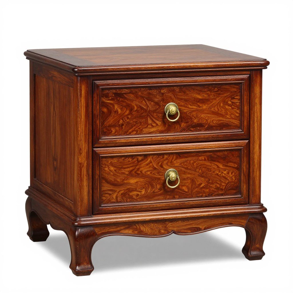 Elegant mahogany nightstand with brass hardware