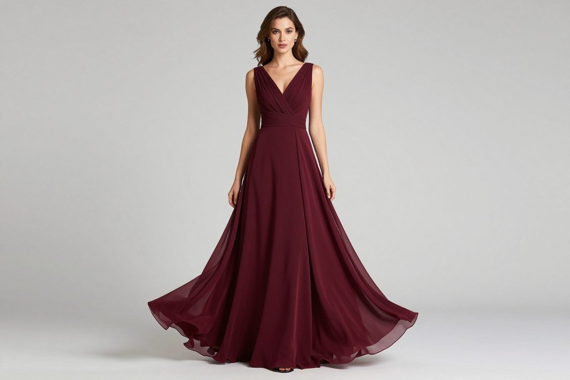 Empire waist evening dress for large bust