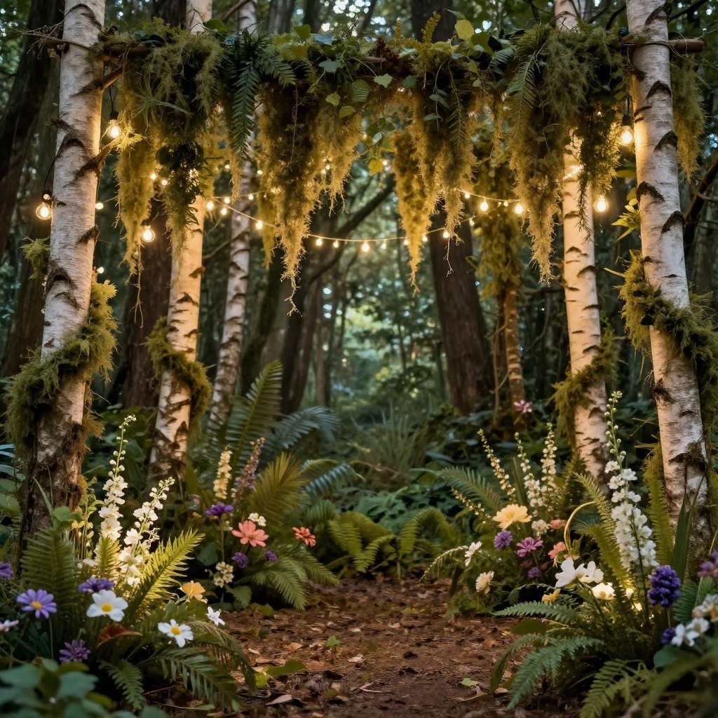 Enchanted forest wedding backdrop