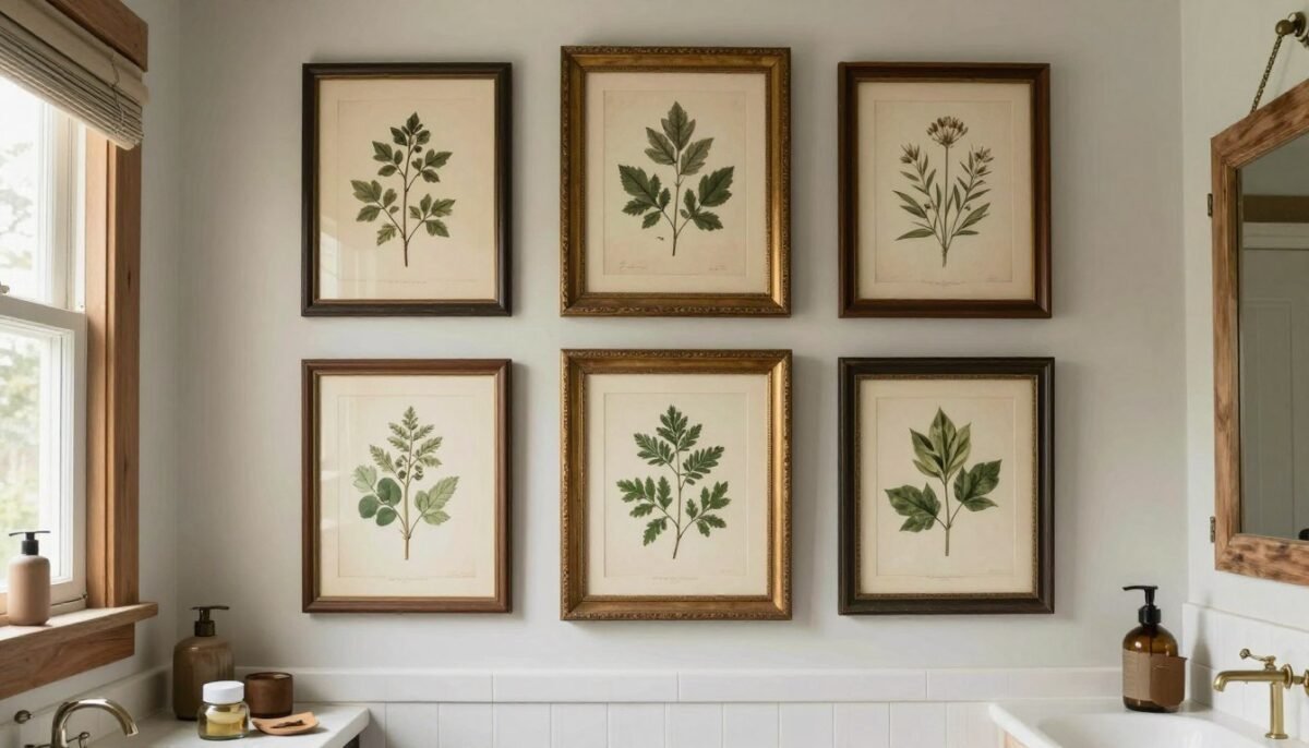 Farmhouse herb print collection bathroom