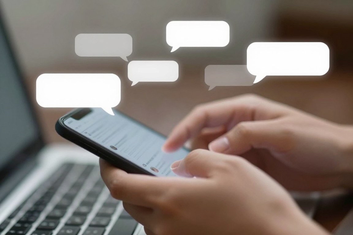 Fast-paced simple texting games on smartphone screen