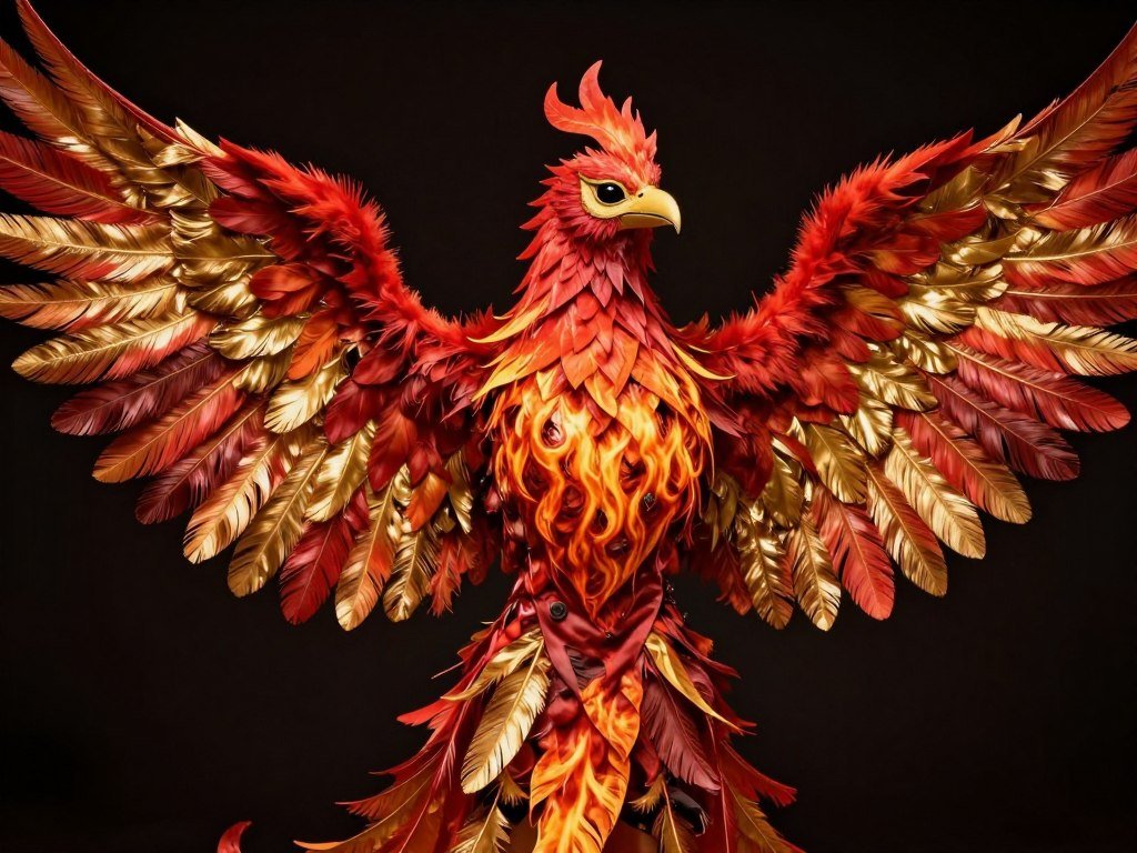 Fawkes phoenix DIY costume red and gold