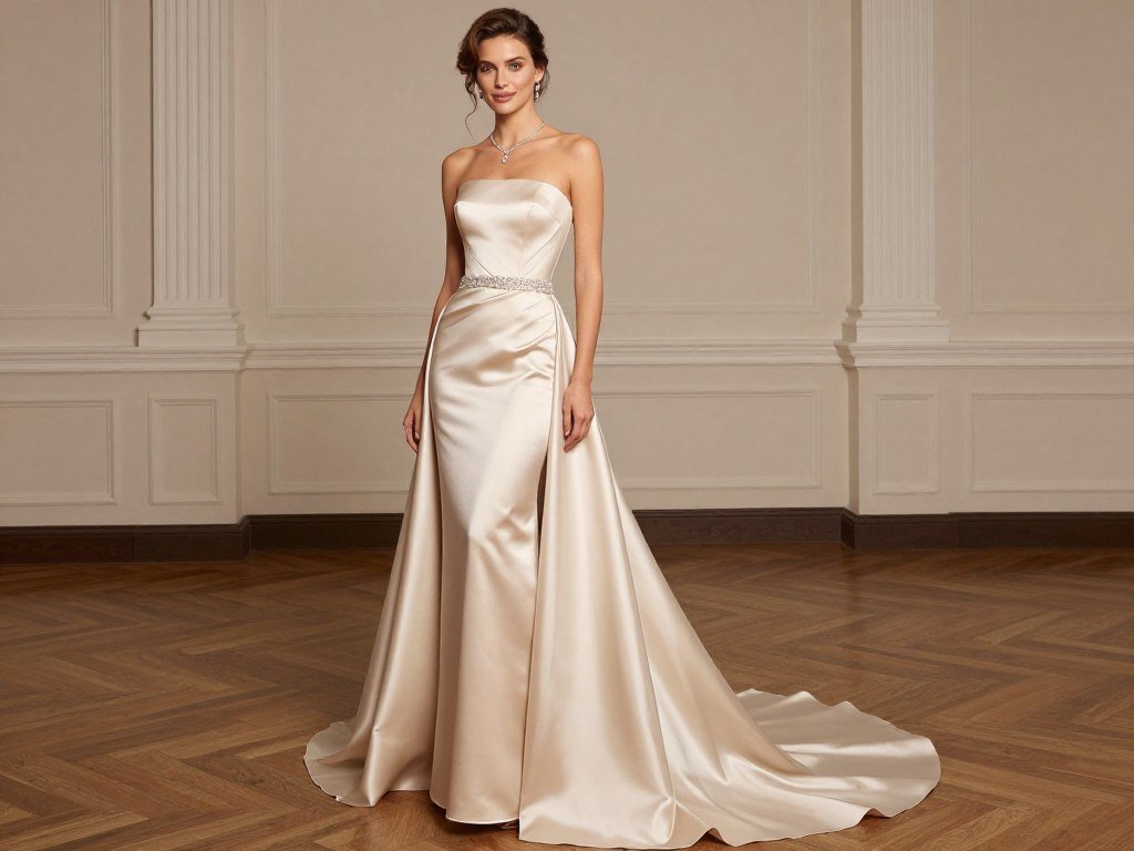 Floor length gown with fitted bodice for formal event