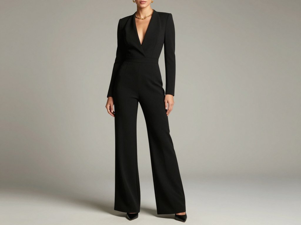 Formal jumpsuit with high waist for evening event
