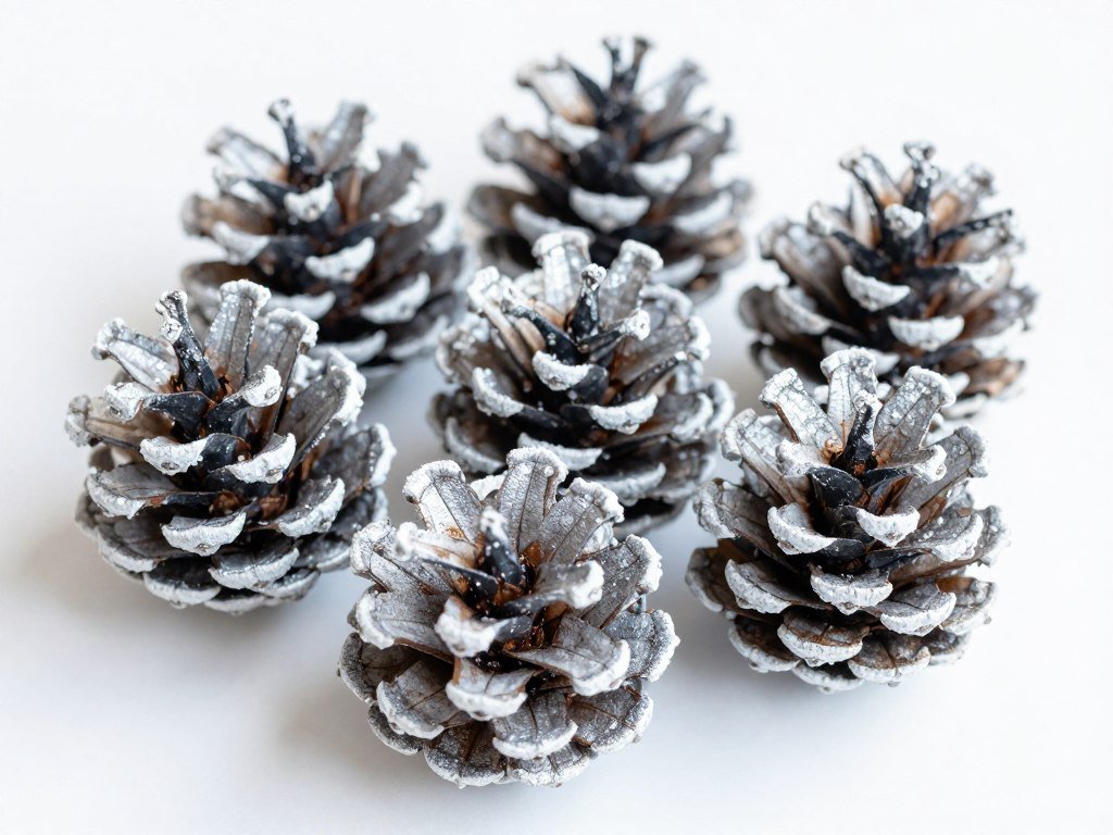 Frosted pinecone wedding decorations