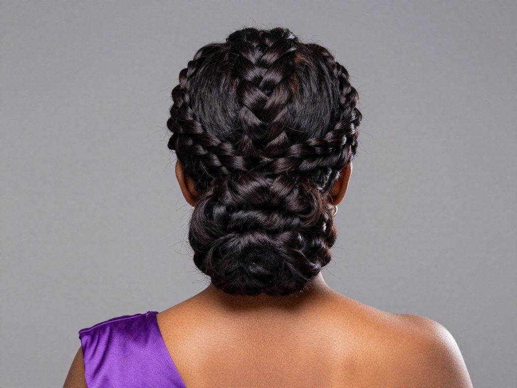 Goddess braid updo for natural hair prom