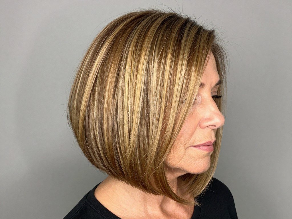 Graduated bob with stacked back for mature women