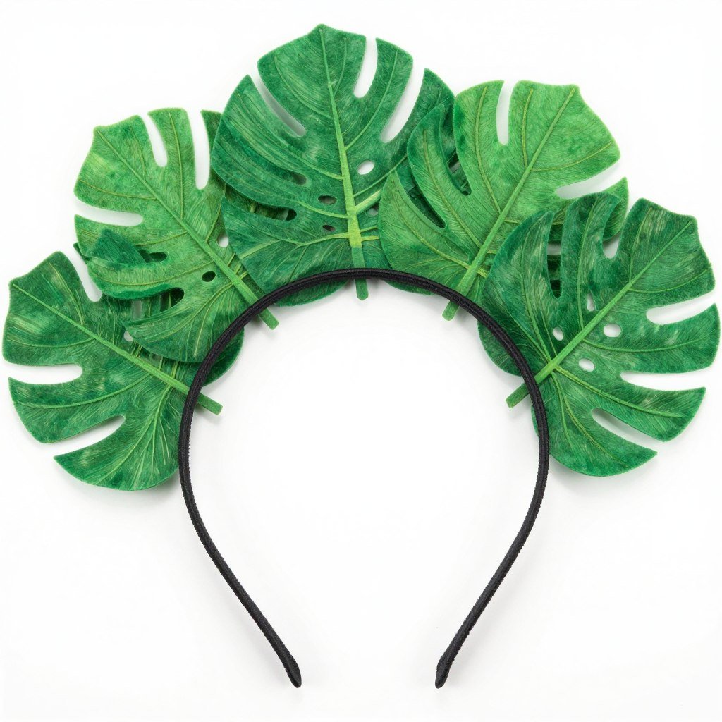 Green palm frond headband accessory