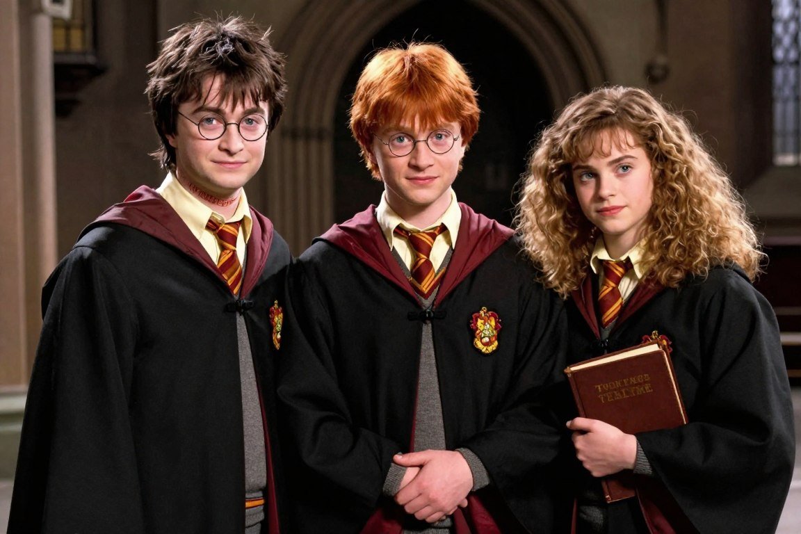 Harry Ron Hermione trio DIY costumes