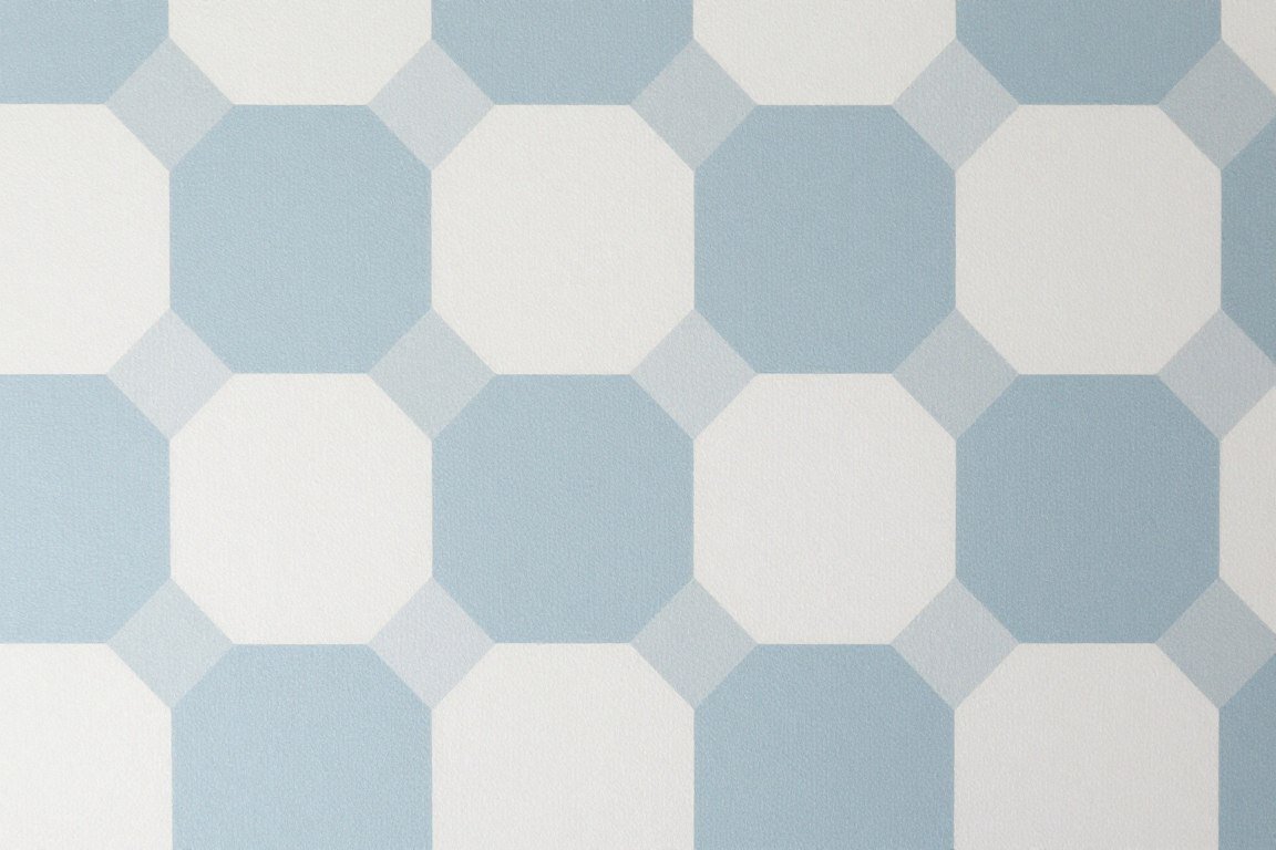 Hexagonal wallpaper pattern in soft blue and white tones