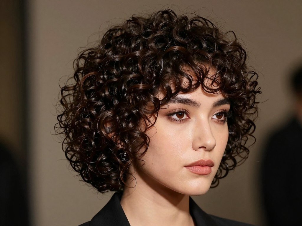 Highly textured short curls for formal events