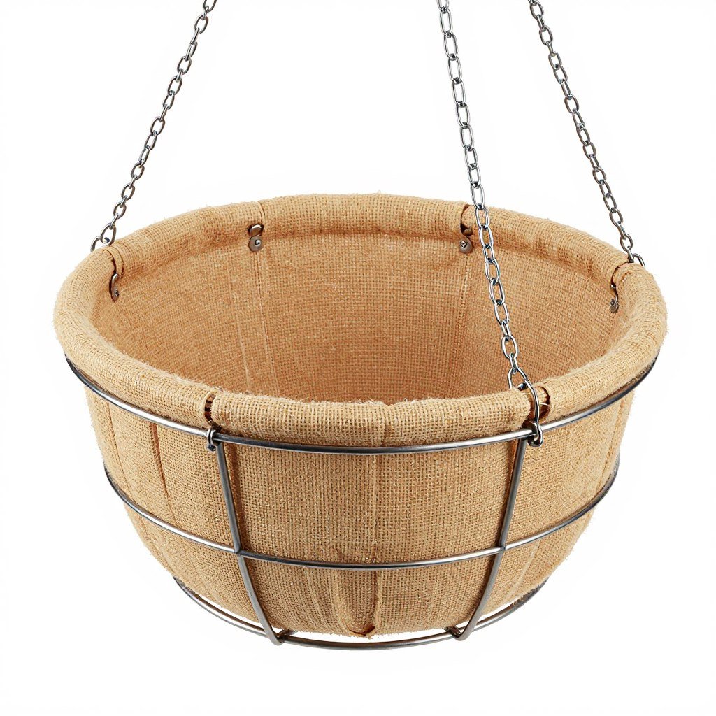 Large premium wire hanging basket with coco fiber liner
