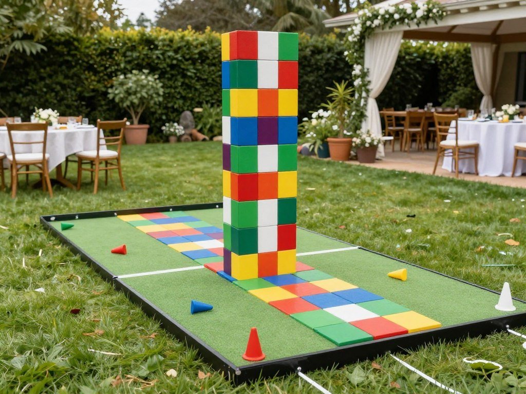 Lawn games at garden wedding