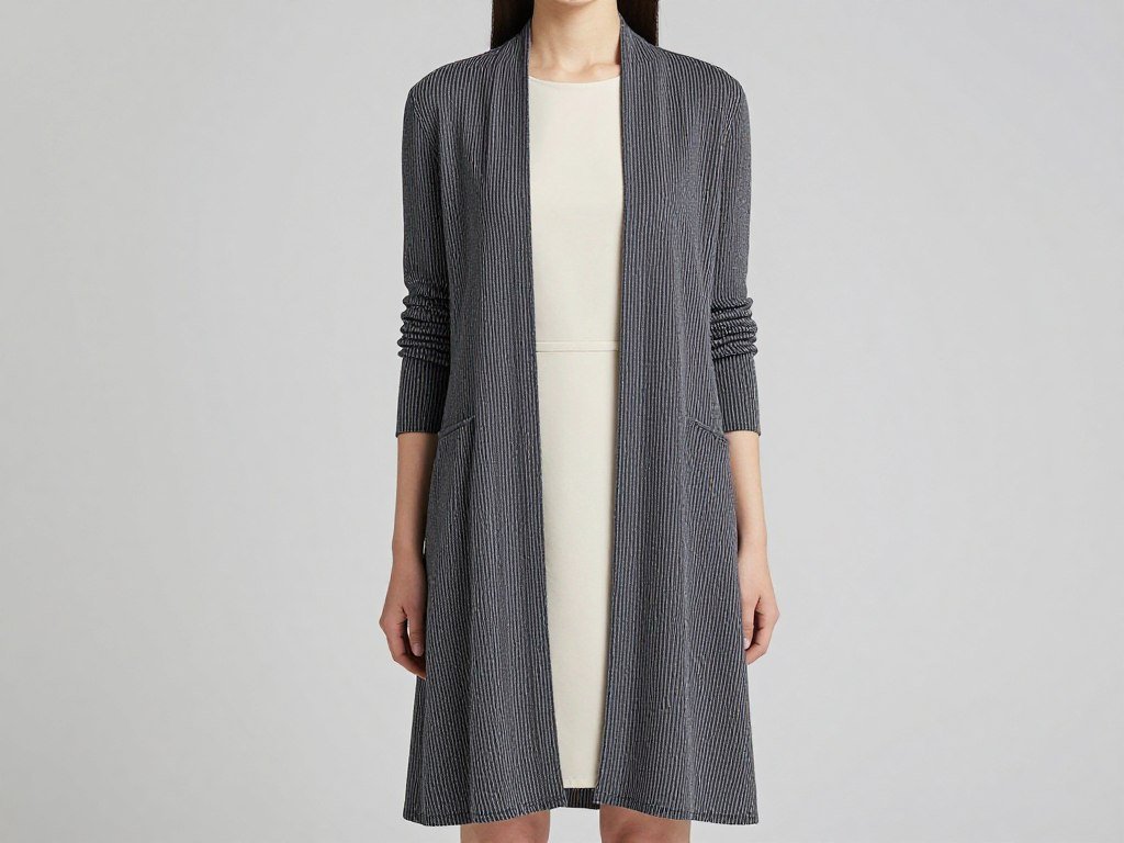 Long cardigan styling over dress