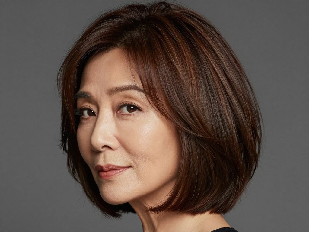 Long layered bob lob for mature women