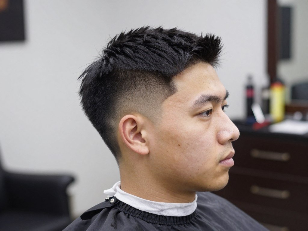 Man with butch cut showing quarter-inch uniform length