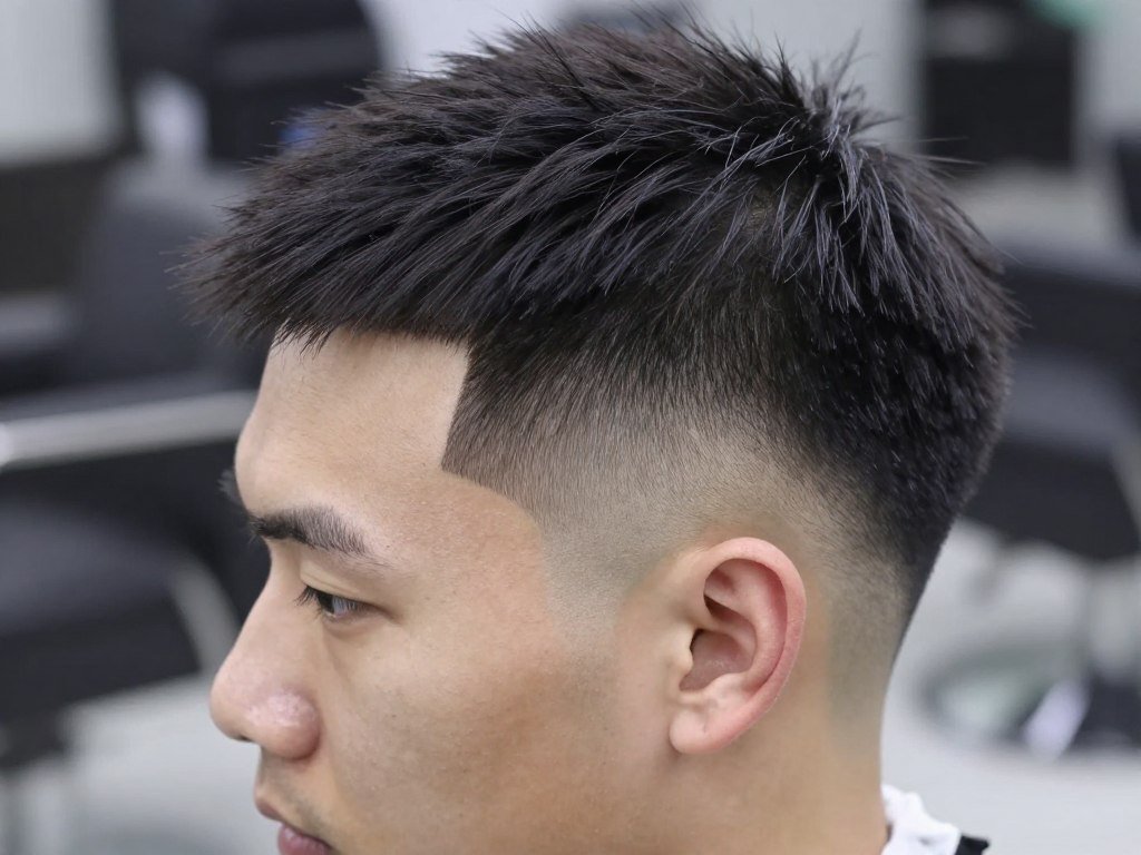 Man with hard part showing shaved line creating distinct separation